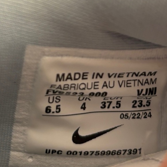 Nike Cortez By You Sneakers Shoes Custom FV9523 900 Size 6.5 White Baby Blue - Picture 6 of 7